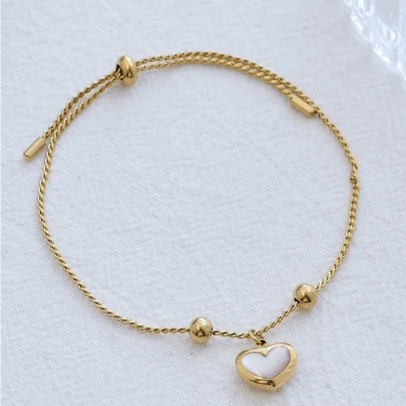 NEW 18k Gold Plated Heart Bracelet - Picture 5 of 8
